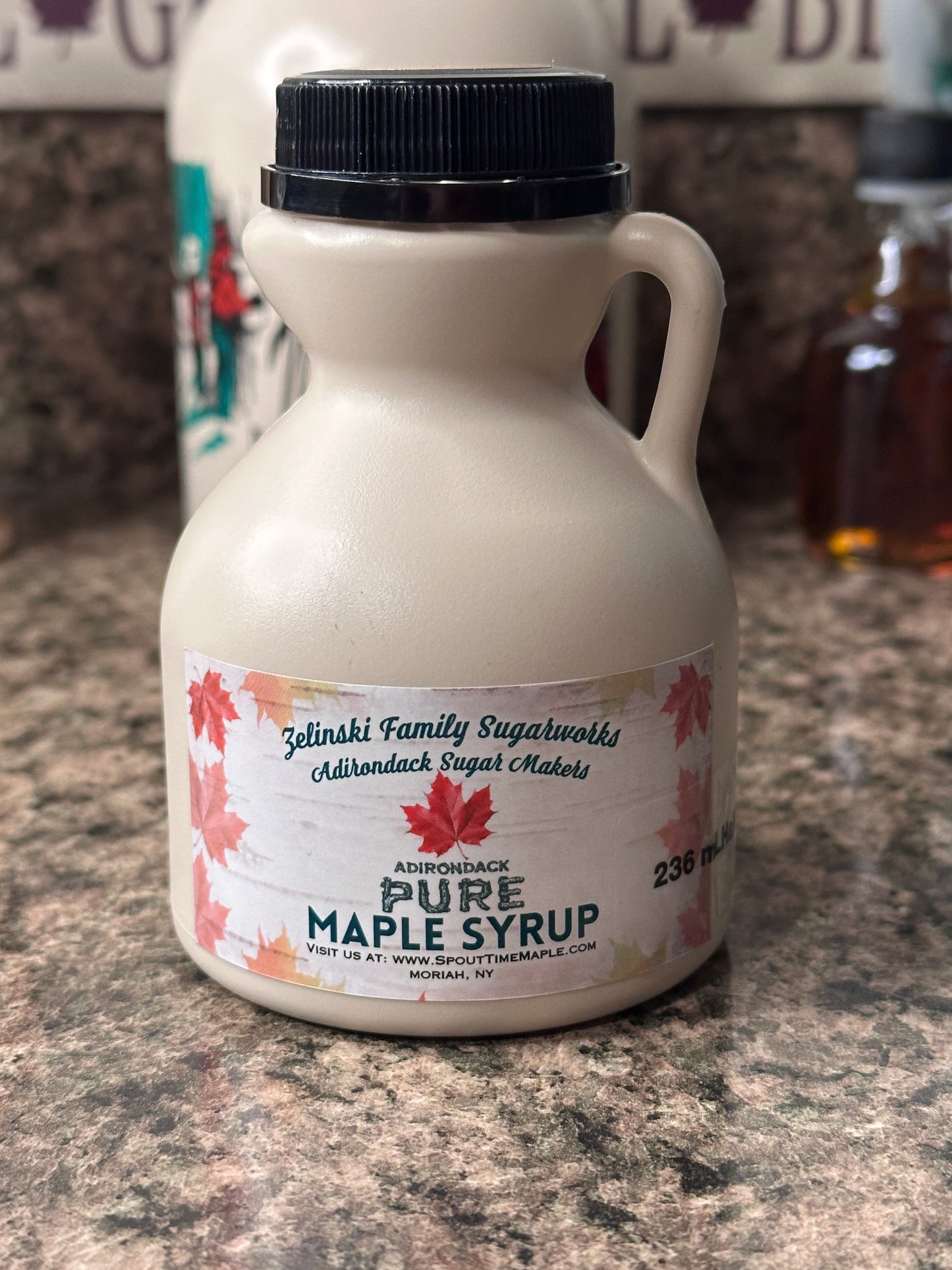 100% Pure Adirondack Maple Syrup Jugs